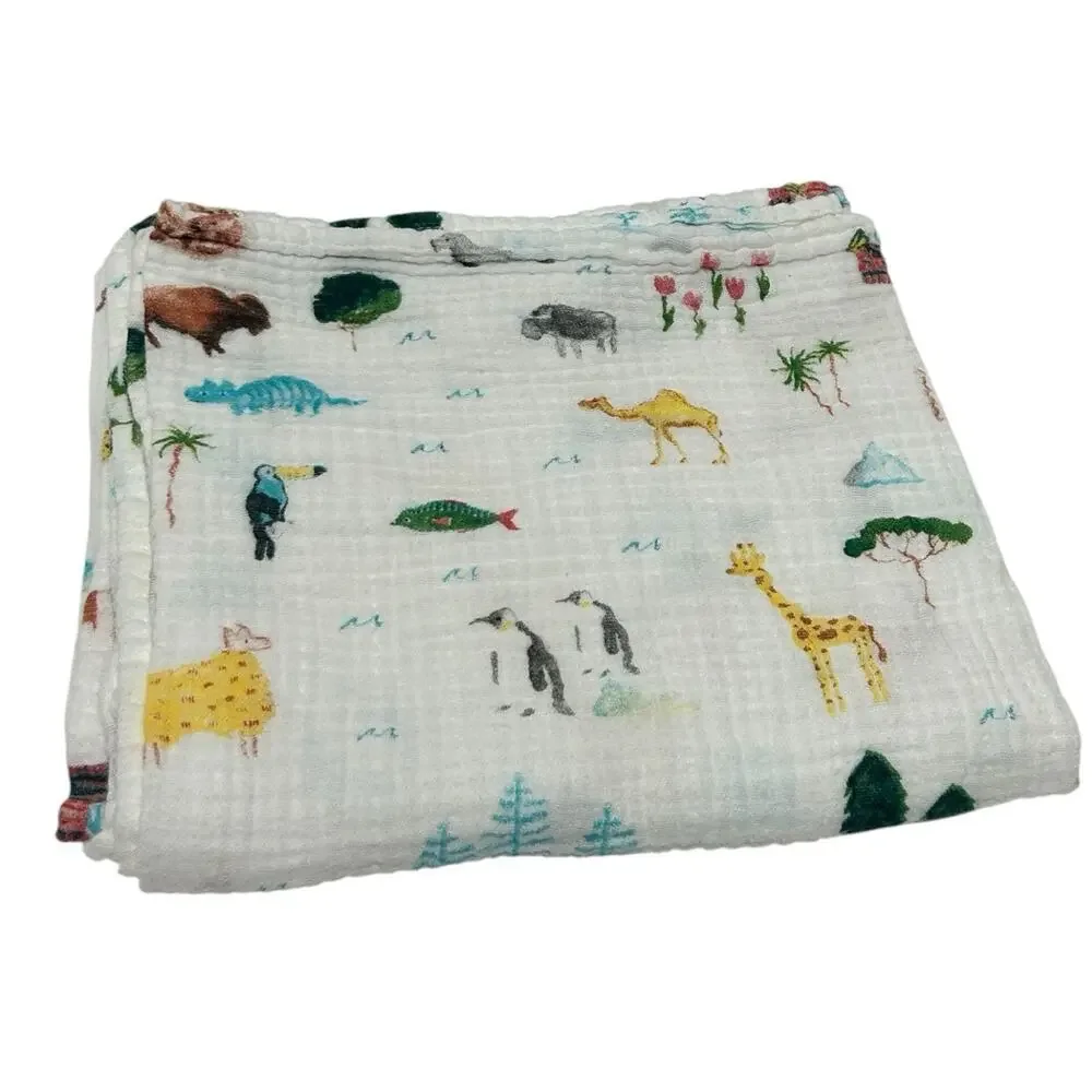 Aden + Anais Muslin Cotton Baby Blanket Animals Pagoda Taj Mahal Penguin Giraffe